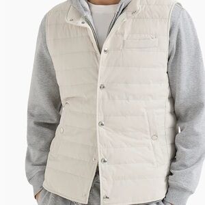 Brunello Cucinelli Cream Quilted Puffer Vest